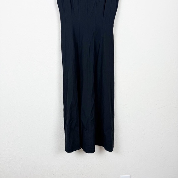 Banana Republic Crepe Scoop Neck Black Midi Dress Size 6 - Picture 4 of 9